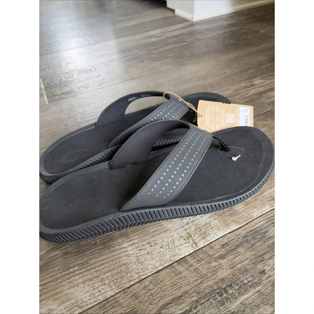 Olukai Ulele Men's Water-Ready Beach Sandals Black US Mens Size 15 /EUR 48